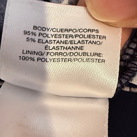 Anne Klein Dress Womens 12 Navy Chain & Tassel Pattern Wrap Dress- Stretch Knit - Picture 7 of 7